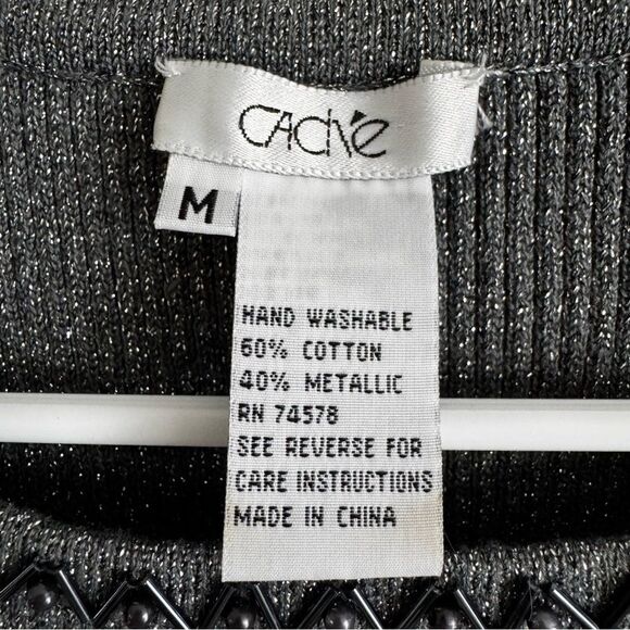 Cache Gray Embellished Fitted Sleeveless Tank Top - Picture 2 of 4